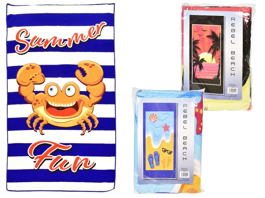 Microfibre beach towel
(140x70cm) - 3asstd TY6895