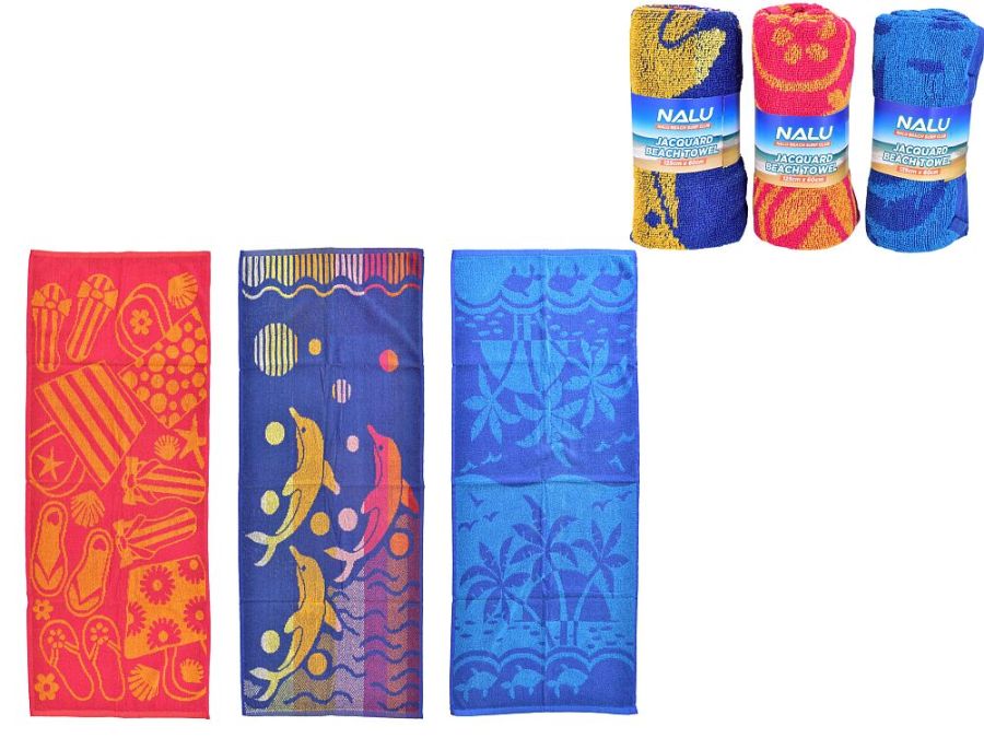 Jacquard beach towel - 3asstd*
(125x60cm)
