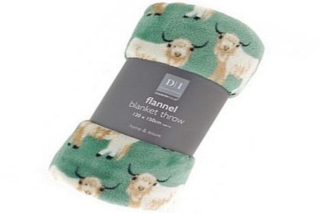 Flannel highland cow blanket throw*   (120x150cm)