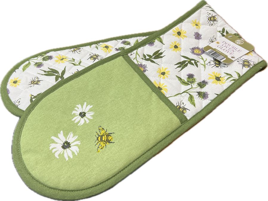 Floral/bee double oven glove.