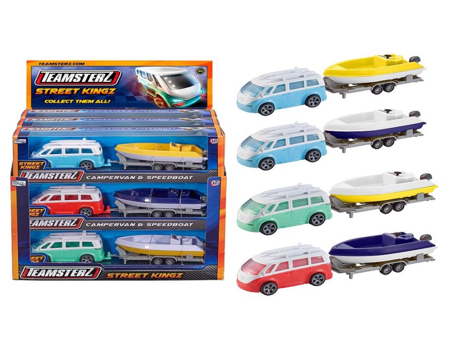 Teamsterz campervan and speedboat.
(ADD 9 FOR DISPLAY)