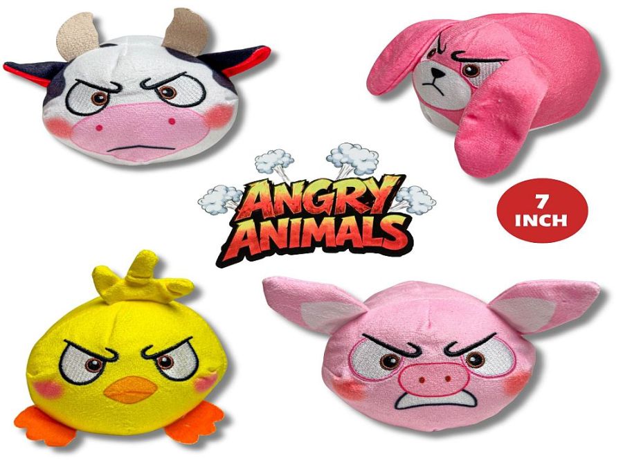 7" plush angry farm animal - 4asstd* 7" plush angry farm animal - 4asstd*