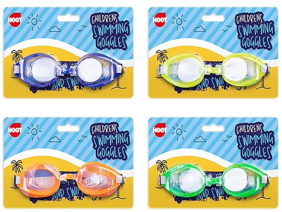 Childrens swimming goggles - 4/cols.