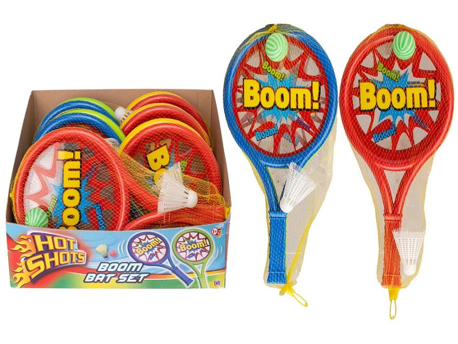 Boom bat set - 2/cols.
(2xbats-1xball-1xshuttlecock)