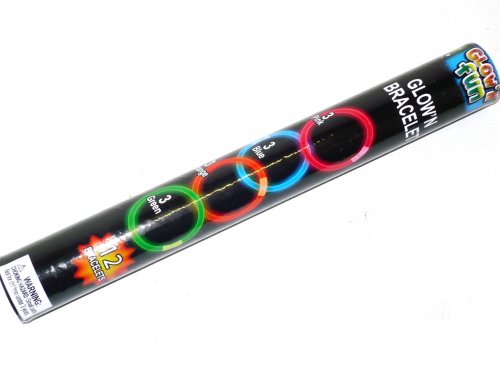 12pc glow bracelets in colour tube.