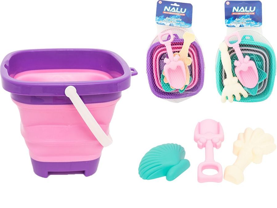 4pc castle bucket set - 2/cols.