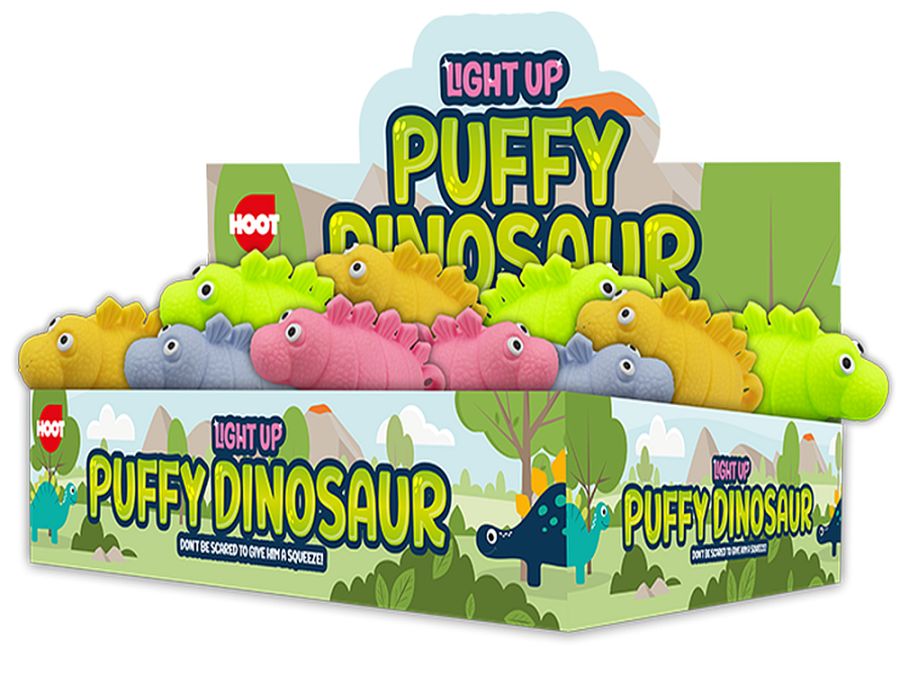 Light-up puffy dinosaur - 4/cols
(ADD 12 FOR DISPLAY)