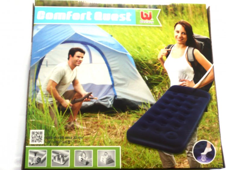 Flocked sgl air bed with pump (73x30x8.5")*
USE 67223