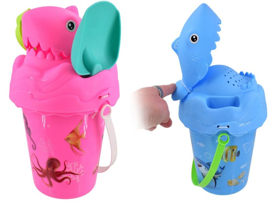 15cm moving shark head bucket set - 2/cols*