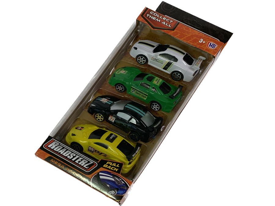 Pack 4, pull back racer cars.