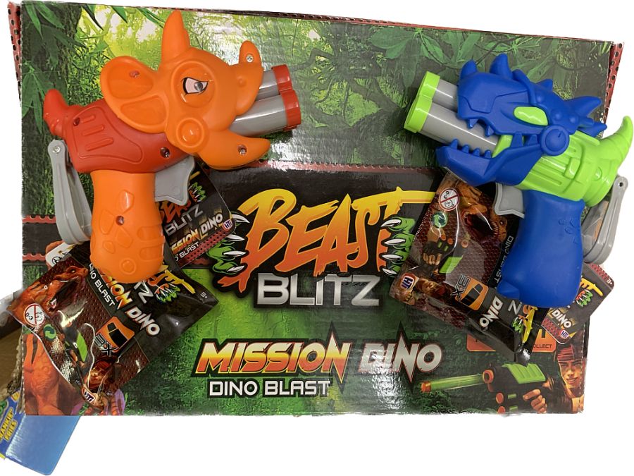 Dinosaur blast dart gun - 2asstd.  (ADD 12 for DISPLAY)