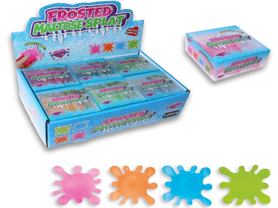 Boxed 10cm frosted maltose splat - 4/cols*
(ADD 12 FOR DISPLAY) Boxed 10cm frosted maltose splat - 4/cols*
(ADD 12 FOR DISPLAY)