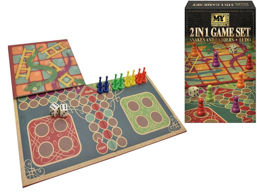 2-in-1 game set.
(snakes & ladders/ludo)