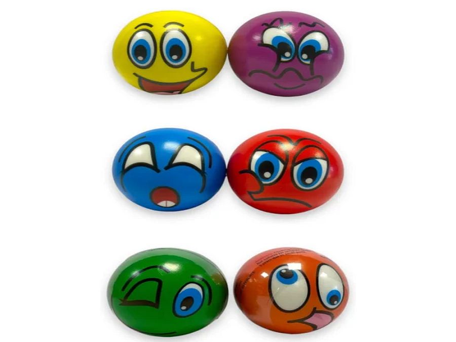 Pack 12, comical face pu ball* Pack 12, comical face pu ball*