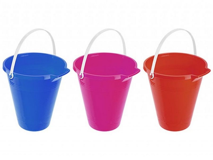 Round bucket with pour lip, dia 22cm- 3/cols.*