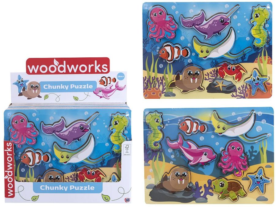 Underwater chunky wood puzzle - 2asstd.