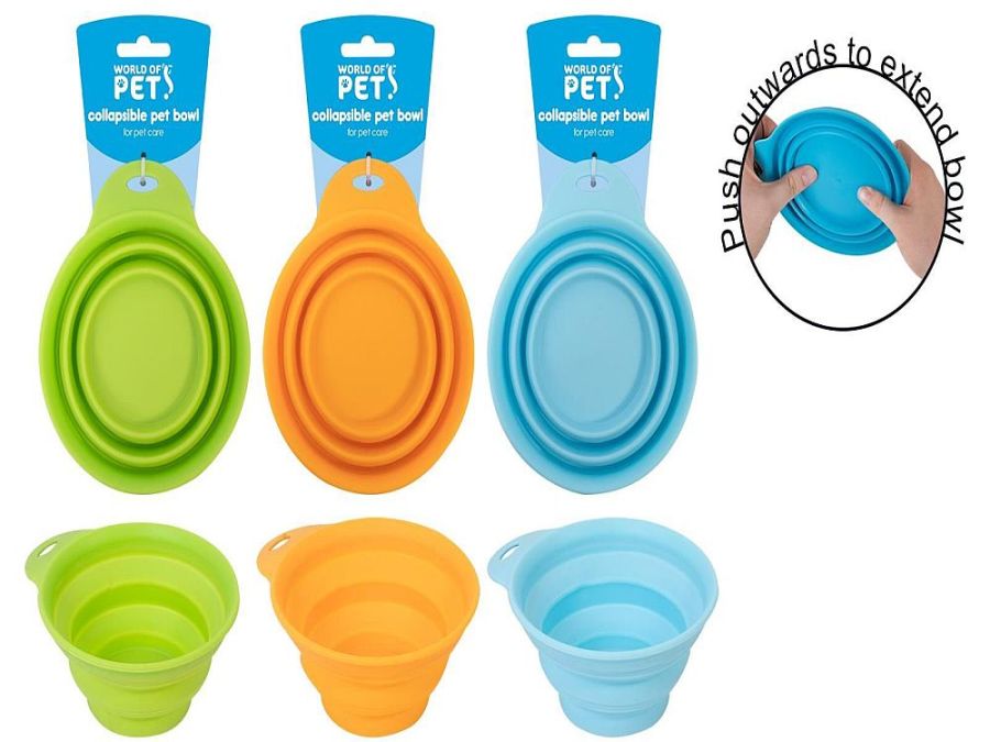 Collapsible pet bowl (dia 12cm) - 3/cols.