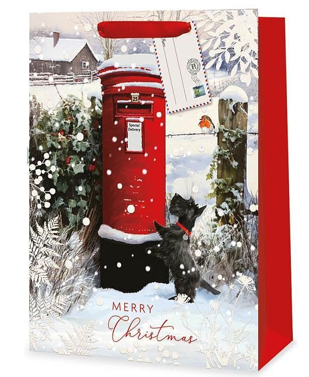 Christmas postbox X/LARGE gift bag*   (44x32x11cm)