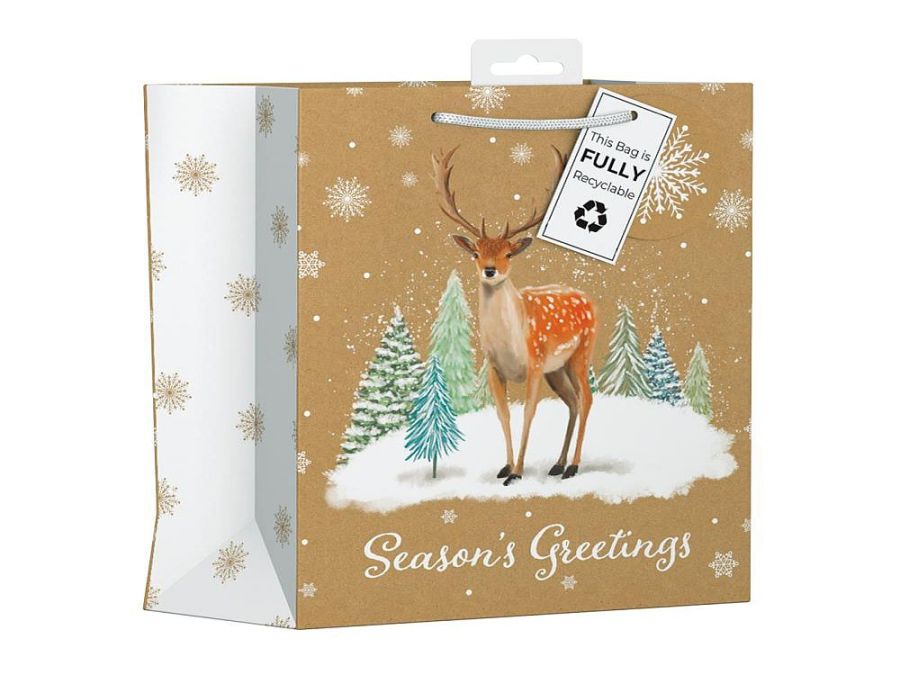 Kraft stag gift bag MEDIUM
(26x21x10cm)