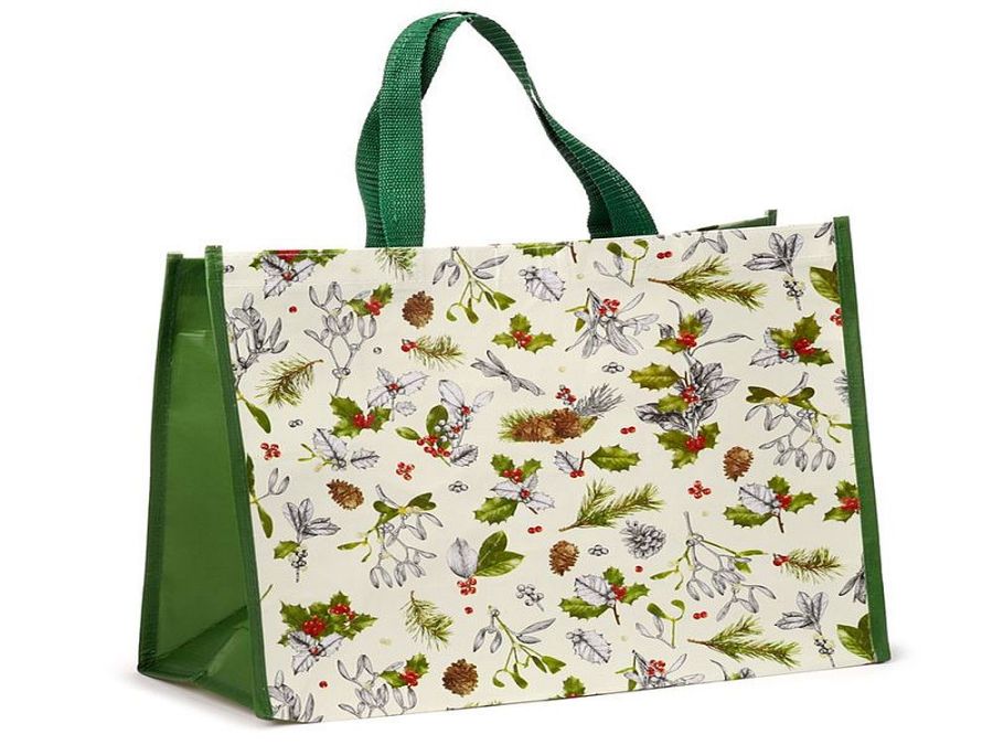 Christmas winter botanicals RPET shopping bag (33x40x17cm)*