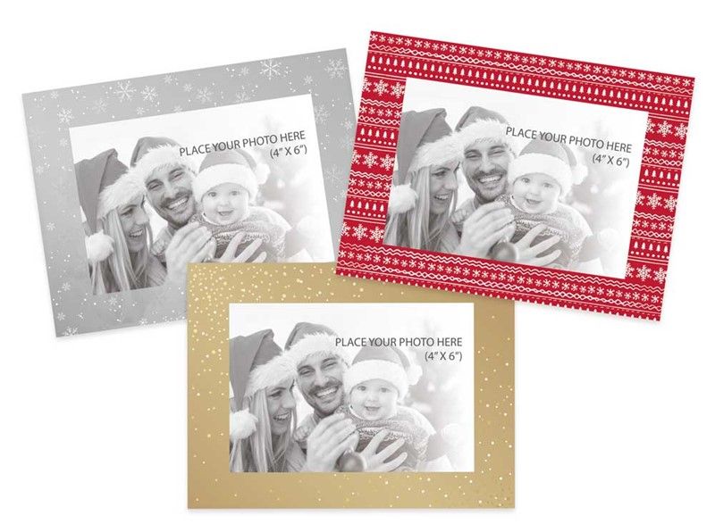 Pack 6, Christmas photo frame cards (4x6") - 3asstd*
