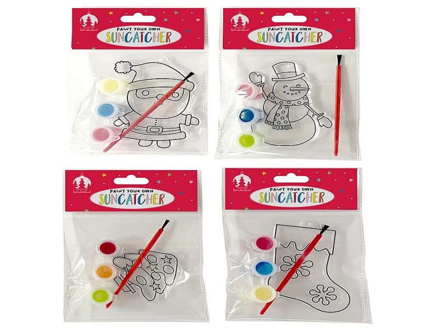 Paint your own Christmas sun catcher - 4asstd* Paint your own Christmas sun catcher - 4asstd*