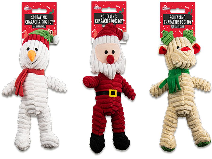 Plush squeaking dog toy L30cm - 3asstd.