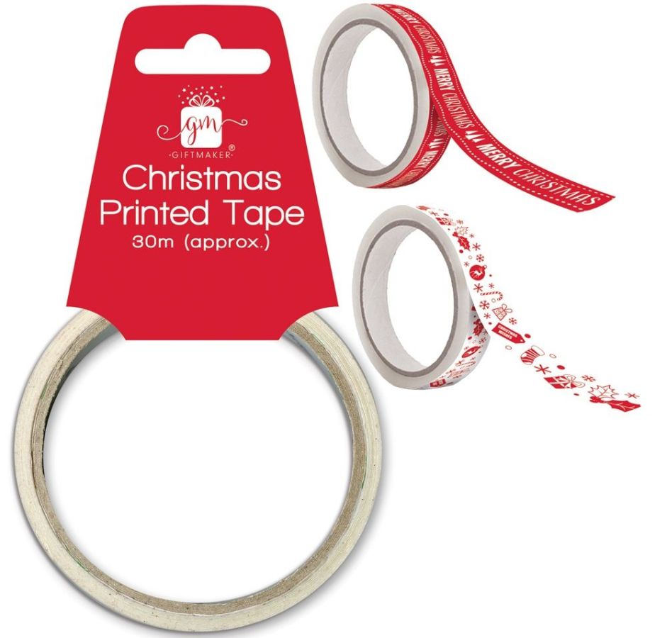 30m printed Christmas tape - 2asstd.