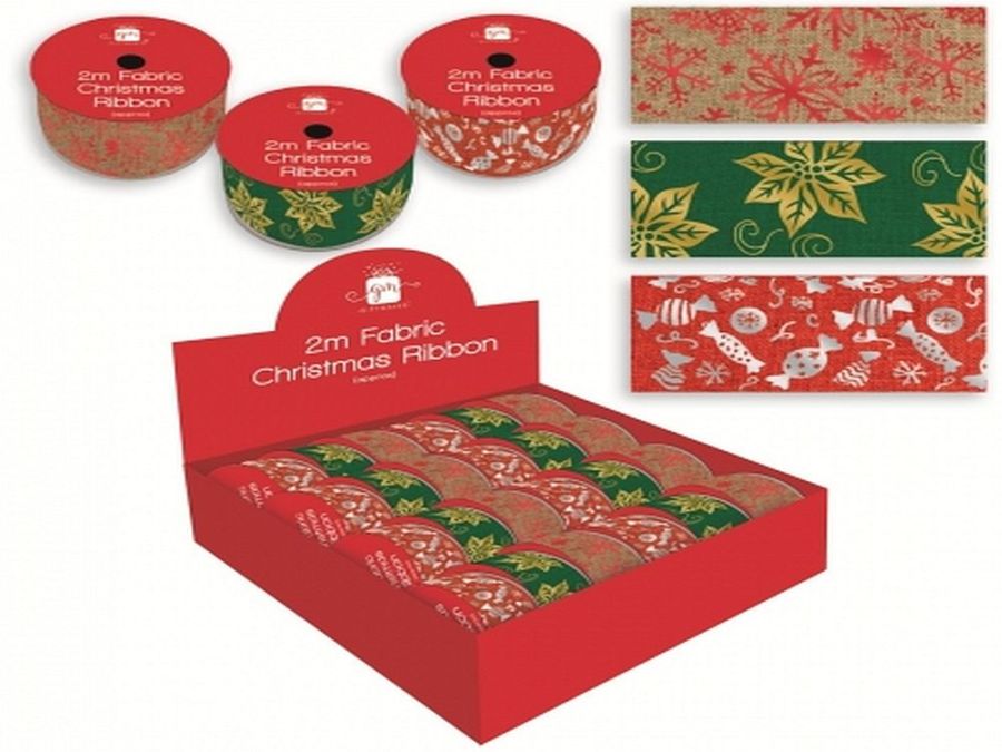 2m wide fabric ribbon - 3asstd.
(ADD 24 FOR DISPLAY)