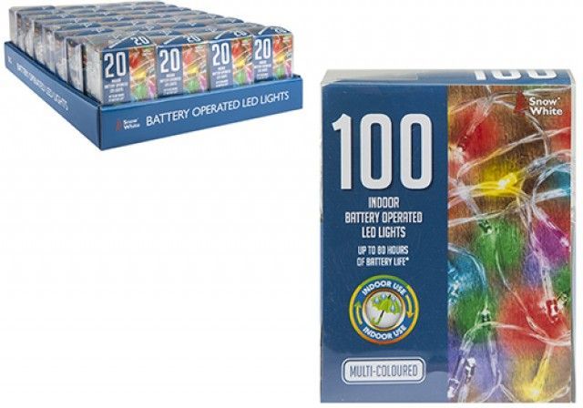 Box 100, indoor b/op led lights - MULTI-COLOURED.