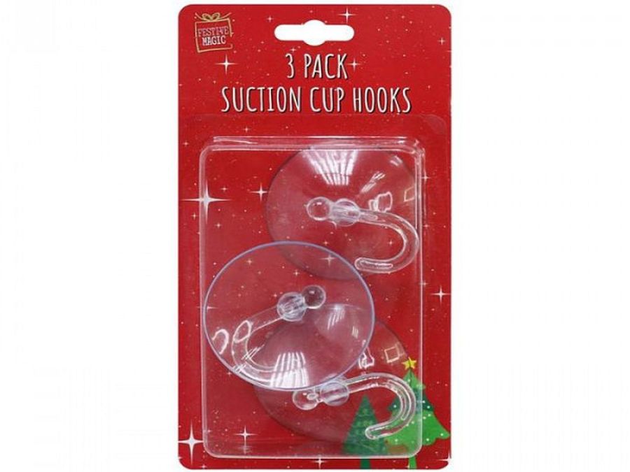 Pack 3, large suction cup hooks.