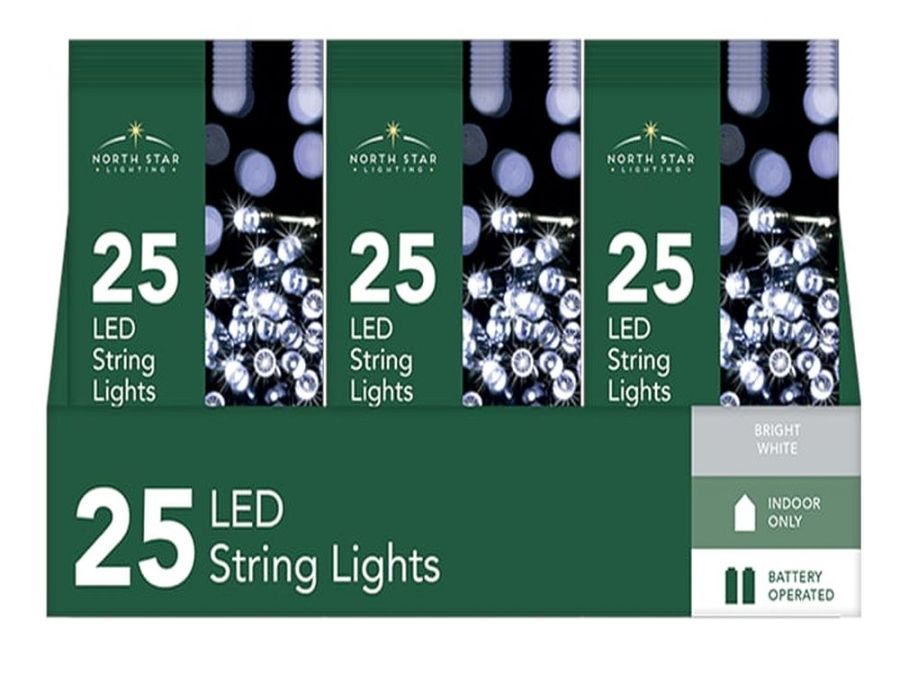 25 b/op led string lights - BRIGHT WHITE (indoor only) 25 b/op led string lights - BRIGHT WHITE (indoor only)