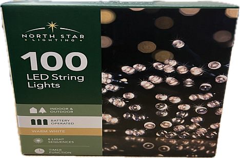 100 b/op led string lights - WARM WHITE. 100 b/op led string lights - WARM WHITE.