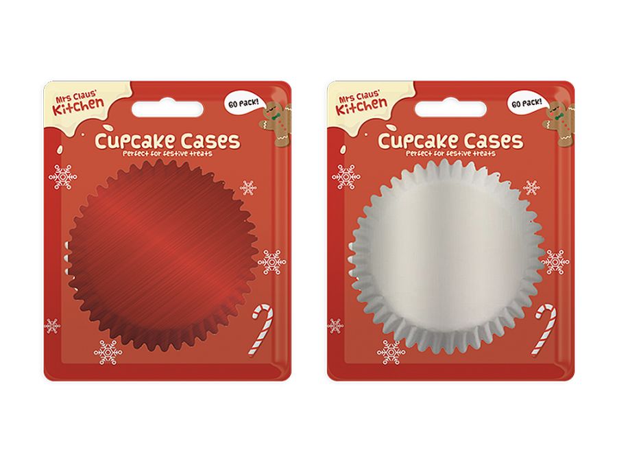 Pkt 60, metallic cupcake cases - 2/cols*