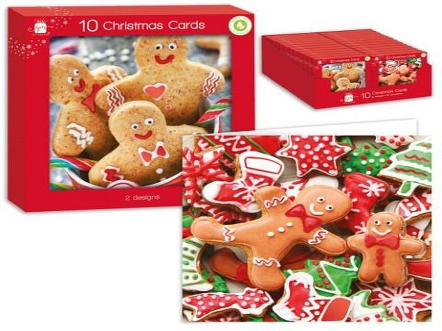 Box 10, square gingerbread men Christmas cards - 2designs.