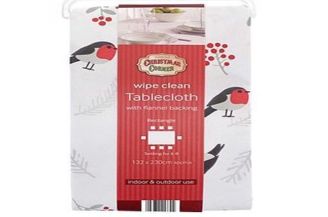 Robins wipe clean, flannel backed, tablecloth  (132x230cm)