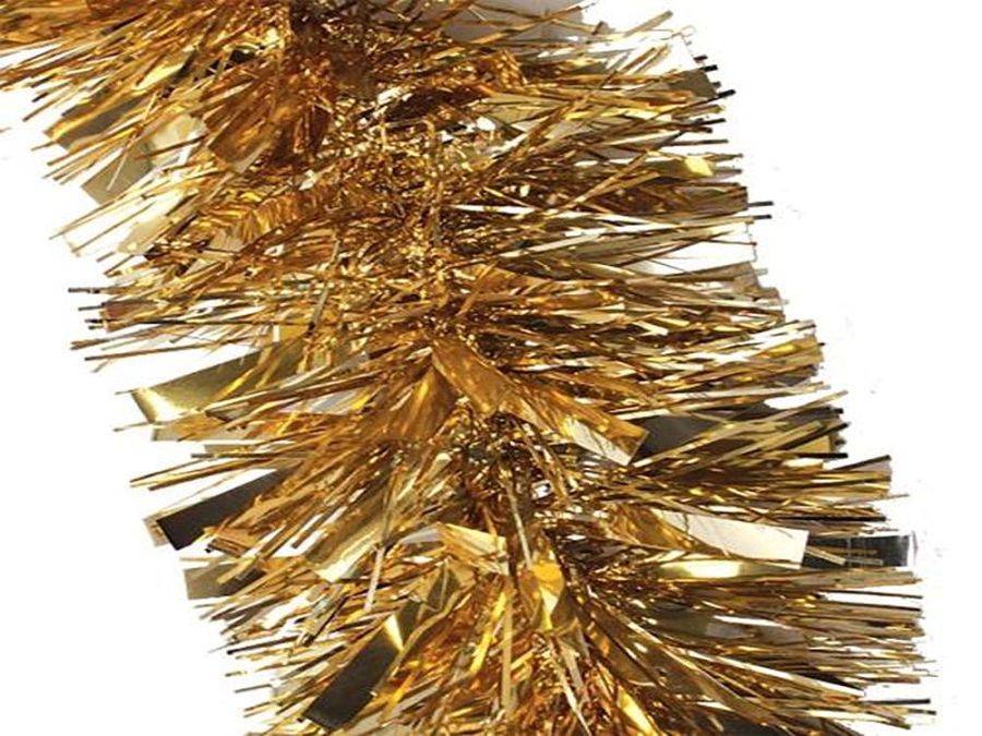 2m chunky Christmas tinsel - GOLD